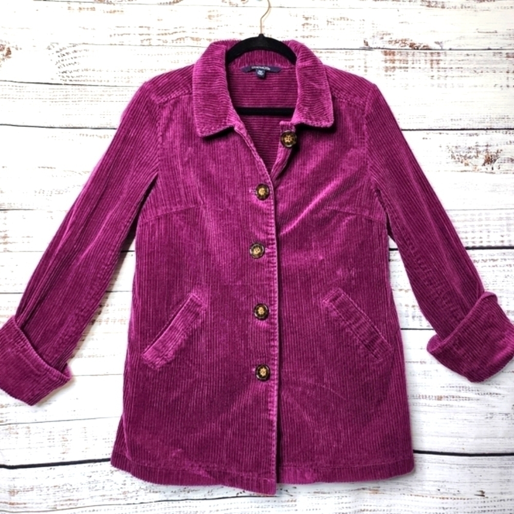 CHADWICKS VINTAGE HOT PINK SIZE M PETITE CORDUROY BLAZER JACKET COAT WOMEN'S - Picture 6 of 17